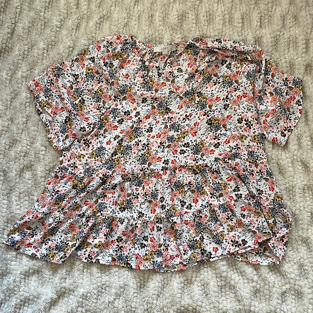 Loft Floral Blouse Size L